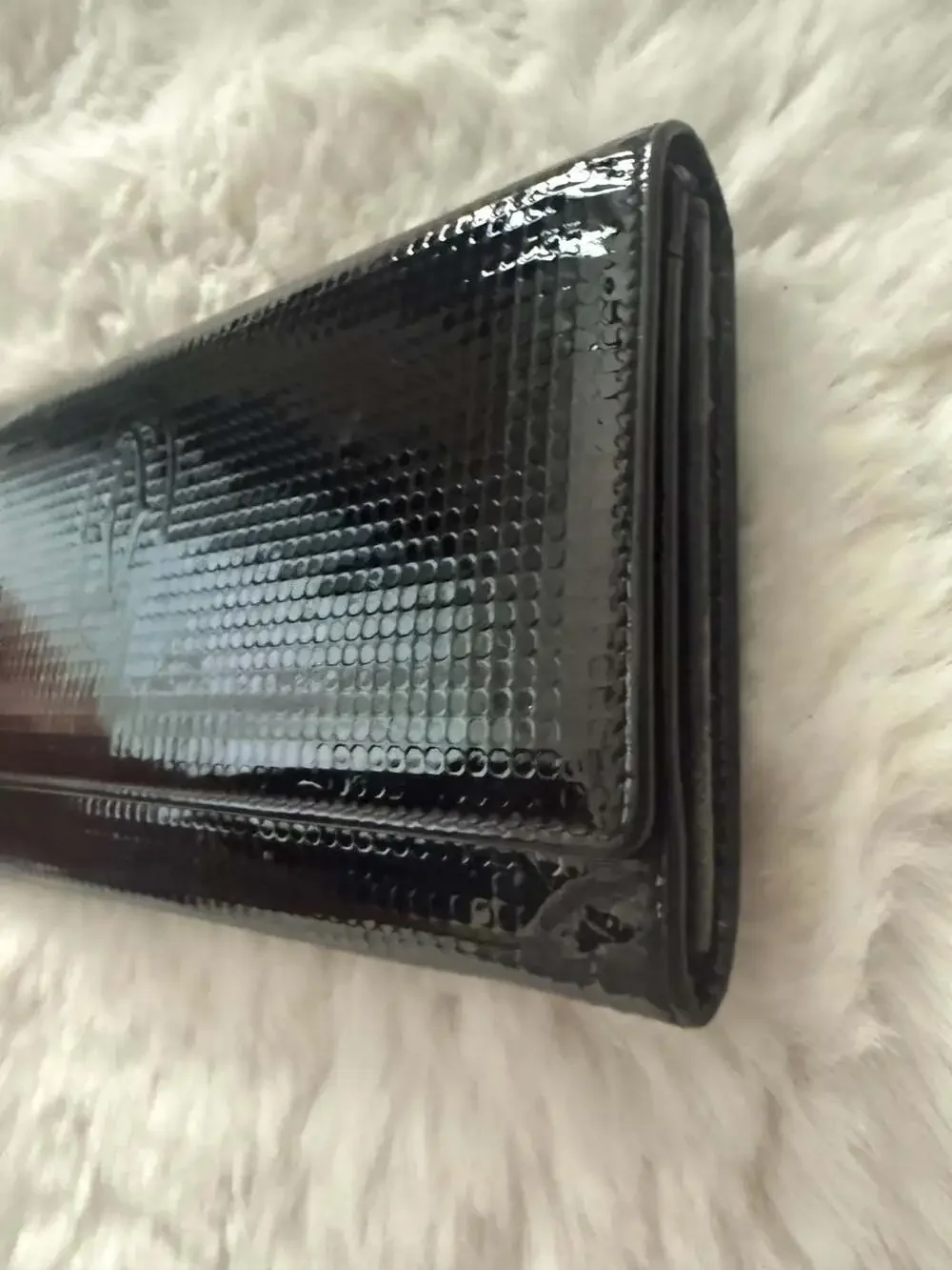 Cartier Happy Birthday Patent Leather Long Wallet with Chain